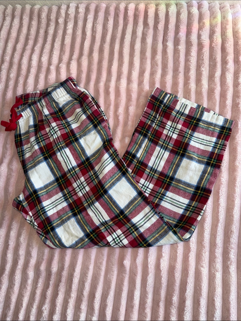 Holiday Flannel Red Plaid Cozy Women's M Pajama Pants Sleepwear Christmas